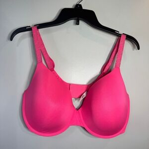 Victoria's Secret T-Shirt Lightly Lined Demi Bra 38DDD Neon Pink Underwire Comfy